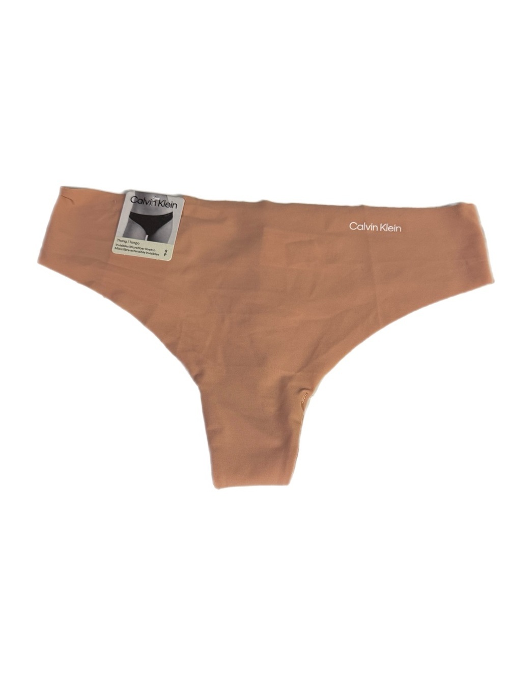 Calvin Klein Invisibles Seamless Thong Panty Small | No Show Nude Light Caramel